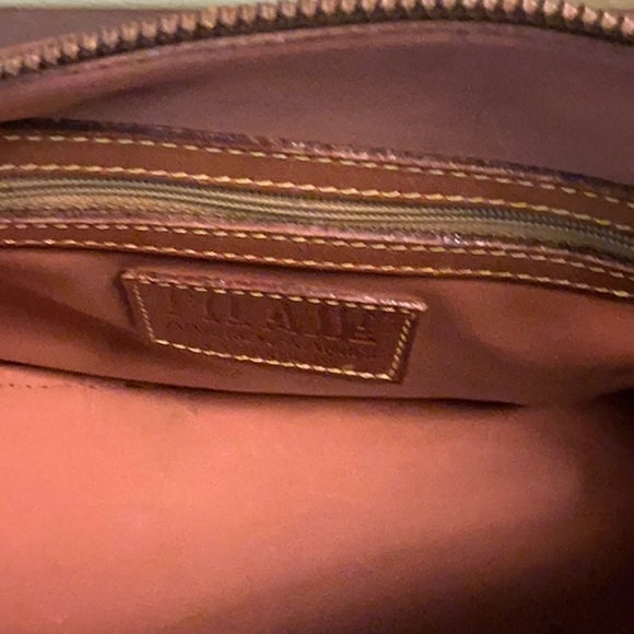 Brown Leather Map Print Men's Bag - Picture 10 of 11